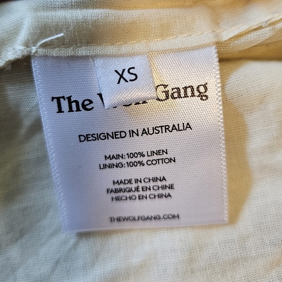 The Wolf Gang Mirador Linen Mini Dress, Vintage Black & Ivory Pattern, XS - Picture 10 of 14